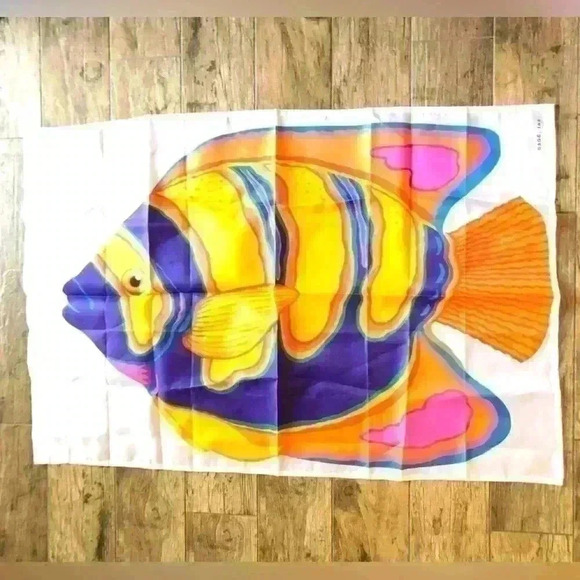 VTG AGC Inc Colorful Fish Orange Purple Tropical Fish Garden Flag 28.5x41 - Picture 1 of 4